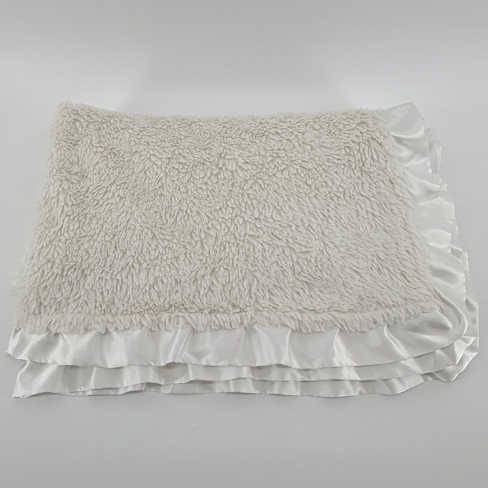Parents Choice Cream Ivory Rosette Swirl Baby Blanket Satin Ruffle BGP260M200SI